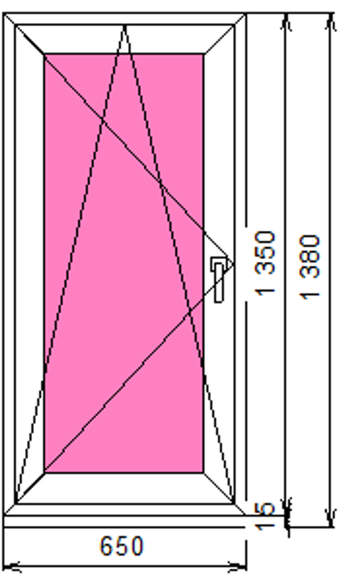 Пластиковое окно 1350 х 650 ТермА Эко