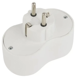 Двойник для розетки электрический Intro TR2e-W с заземлением 16А, белый