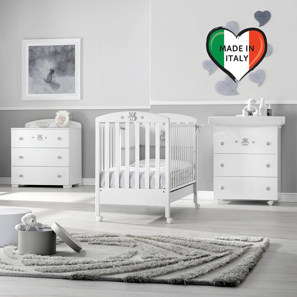 Детская кровать Erbesi Charly белый/серый