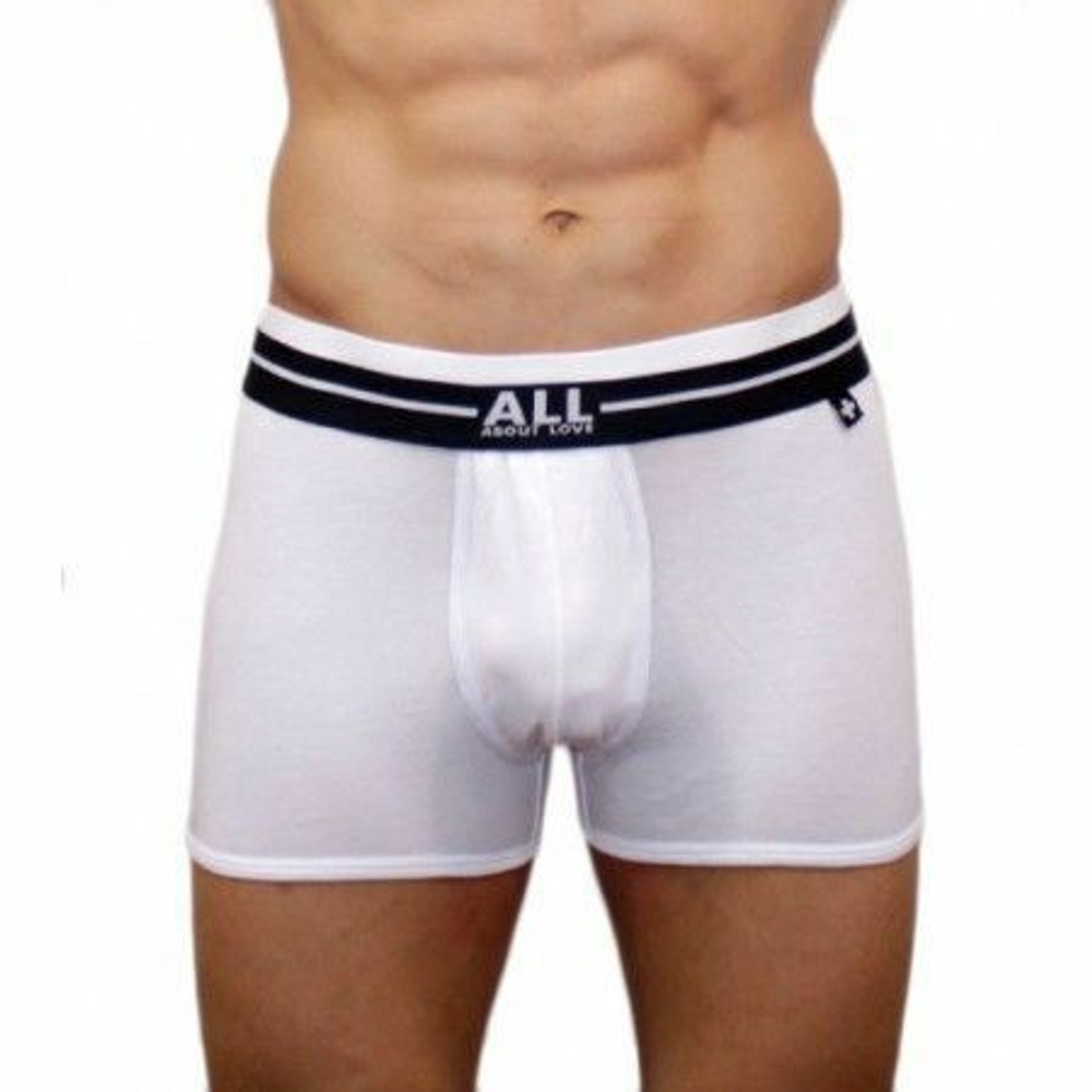 Мужские трусы боксеры белые ALL ABOUT LOVE