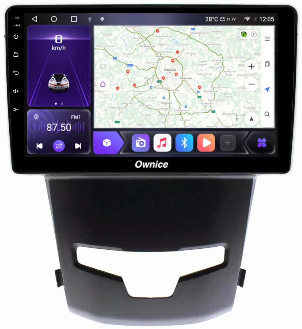 Магнитола для SsangYong Actyon II 2013-2021 - Carmedia SF-9082 QLed, Android 12, TS10, CarPlay, 4G SIM-слот