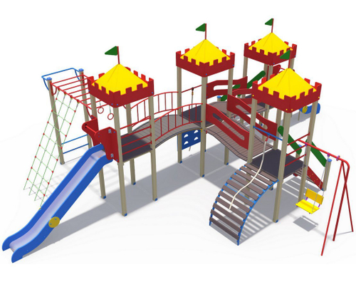 Детский игровой комплекс Империя Замок 3 с качелями ДИО 02042