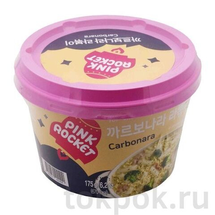 Рисовые клецки с лапшой (рапокки) Pink Rocket  с соусом карбонара, 175 гр