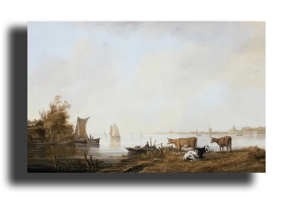 Репродукция " Ян ван Гойен - Вид Маас около Дордрехт"