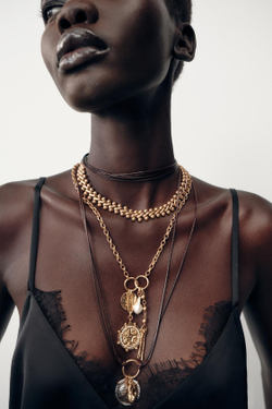 ZARA НАБОР ИЗ 3 ОЖЕРЕЛИЙ, ЗОЛОТИСТЫЙ