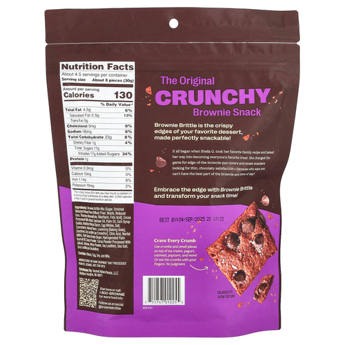 Sheila G's, Brownie Brittle®, морская соль из темного шоколада, 142 г (5 унций)