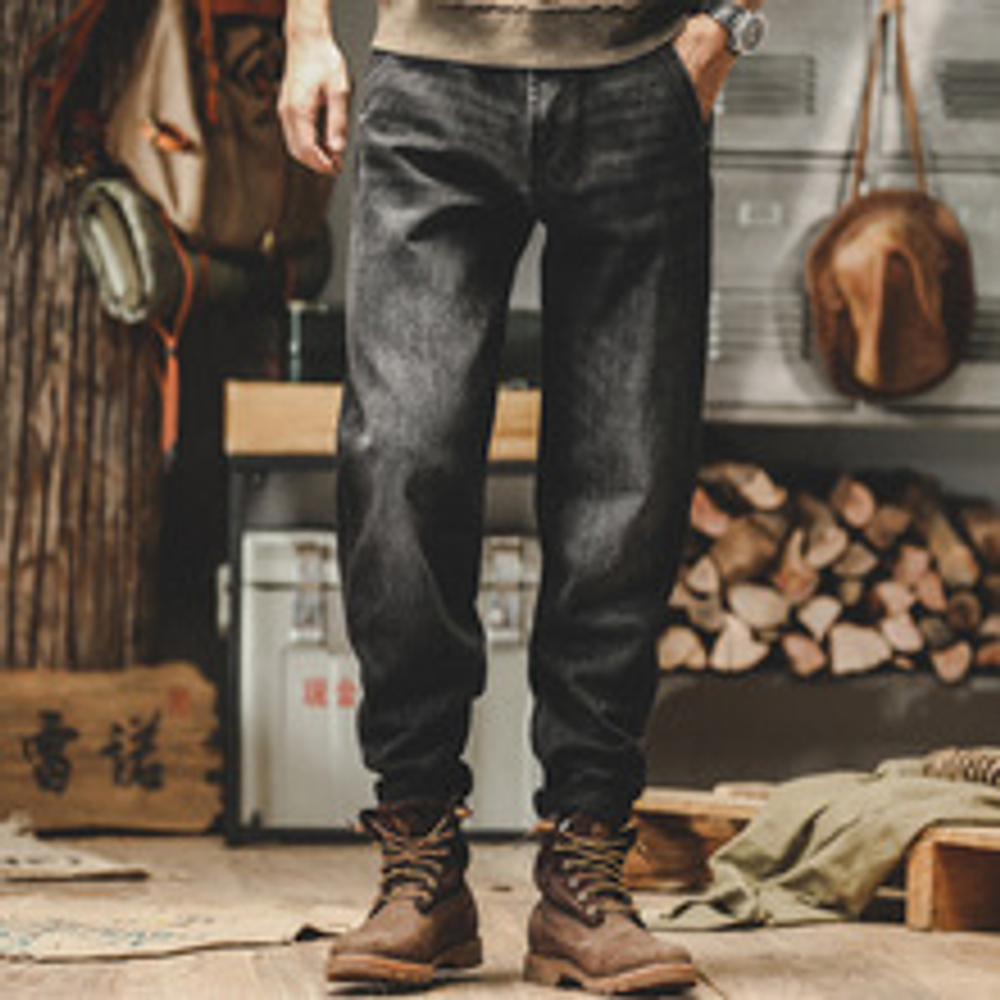 Ретро-джинсы американского стиля, свободные прямые, повседневные универсальные брюки для мужчин, осенний сезон