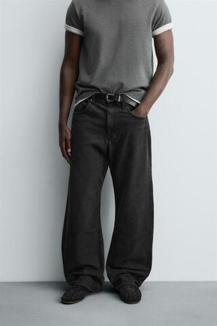 ZARA ДЖИНСЫ BAGGY FIT, ЧЕРНЫЙ