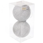 Новогодние шары VERSAILLES «Альтаир» 10 см (набор 2 шт), Серебро