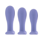 Набор из 3 анальных пробок с вибропулей Hole Punch Plug Set (Цвет: сиреневый)