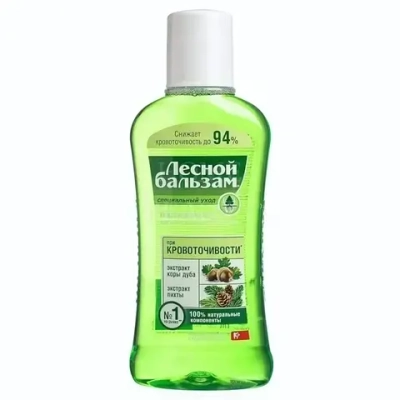 Ополаскиватель для десен ЛЕСНОЙ БАЛЬЗАМ с экстр. коры дуба и пихты на отваре трав 400 мл.