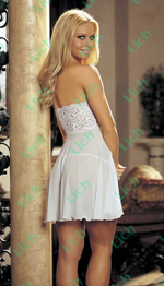 Ажурная комбинация с бантиком и стринги