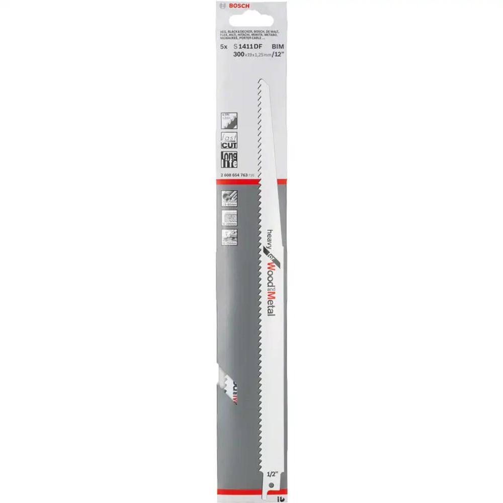 Сабельные пилки по дереву с гвоздями S 1411 DF BOSCH 2608654763