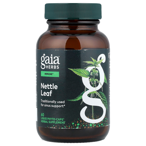 Gaia Herbs, листья крапивы, 60 капсул Phyto-Caps®