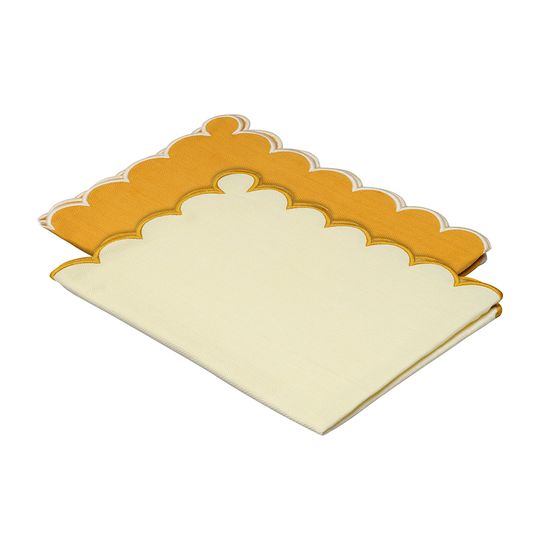 Набор кухонных полотенец с контрастным кантом горчичного цвета из коллекции trendy ruffles, 50х70 см