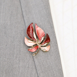 Брошь Shadore Лист резной XZ0863.9 R/G