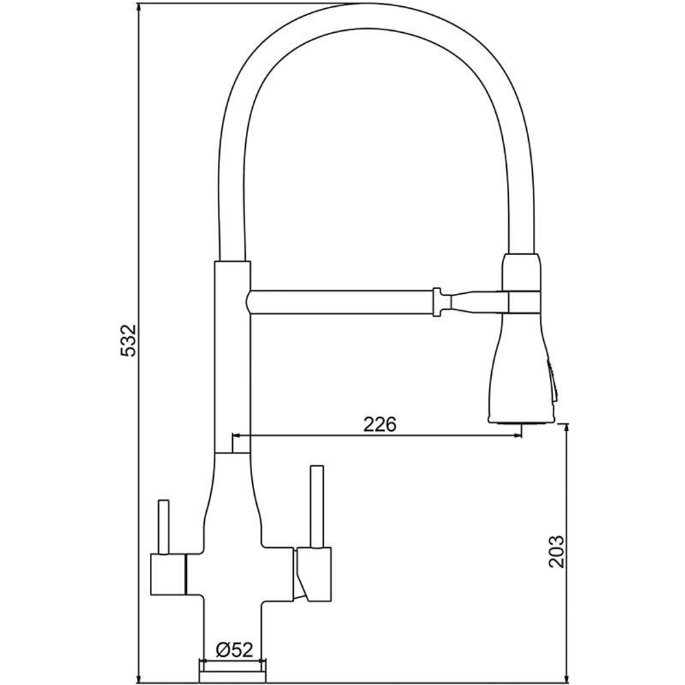 Смеситель для кухни с гибким изливом Gappo G4399-75
