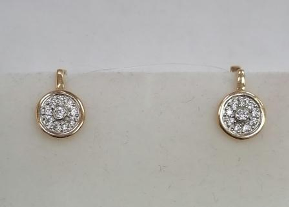 Серьги из золота с фианитами