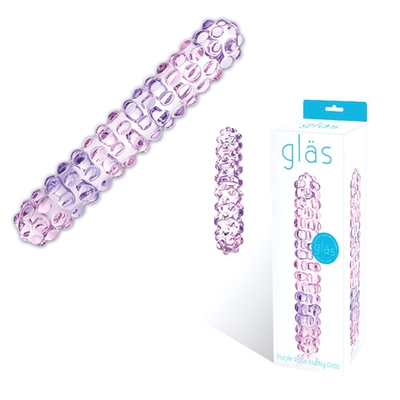 Двухцветный стик Purple Rose Nubby - 17,5 см. (Цвет: розовый)