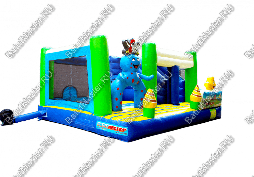 Коммерческий надувной батут "Осьминог 2", размер 5*4*2,5 м