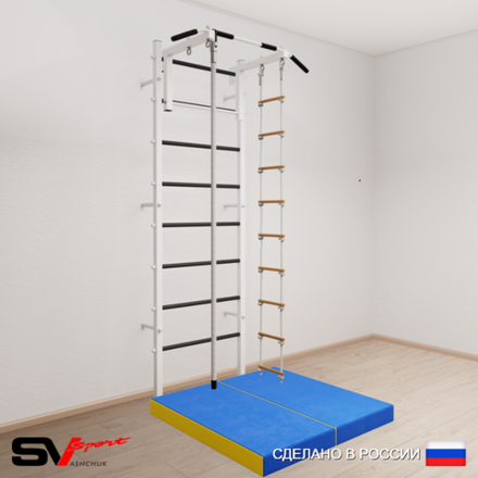 Шведская стенка Sv Sport 5144 (Турник стандарт/Канат/Лестница/Мат 1м)