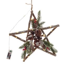 GAEM Изделие декоративное подвесное "Звезда" (подсветка, 2хАА, н/п), L40 W7 H40 см