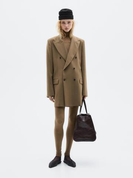 Massimo Dutti Легинсы из трикотажной смеси шелка - Limited Edition, бежевый