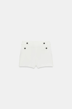 ZARA ШОРТЫ С МЕТАЛЛИЧЕСКИМИ ПУГОВИЦАМИ, ЭКРЮ
