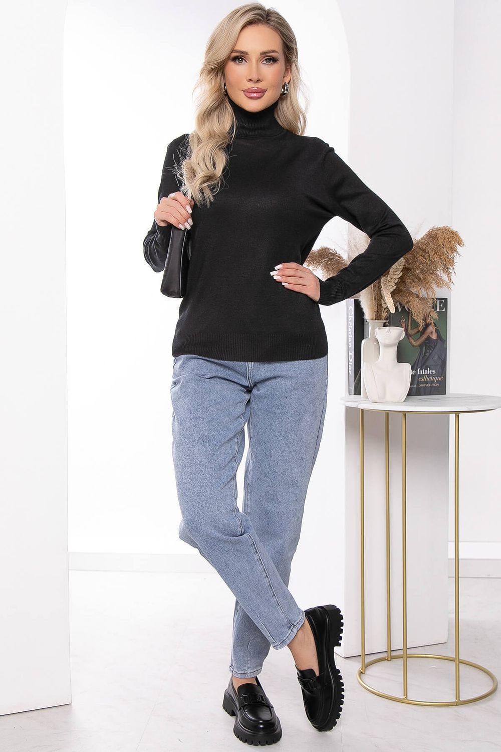 Водолазка "Зимняя история" (блэк) Б7847 LT Collection