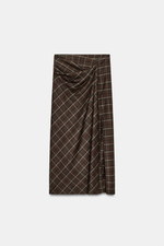 Юбка в клетку с драпировкой из коллекции ZW - ZARA
