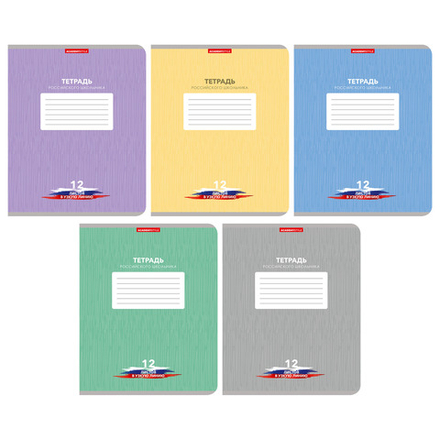 Тетрадь А5 12л узкая лин. Academy Style "Тетрадь российского школьника"