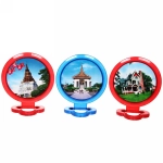 Зеркало настольное в пластиковой оправе «Эстетика» круг, подвесное, цвет микс, d-16,5см (Стикер на минивложение15шт)