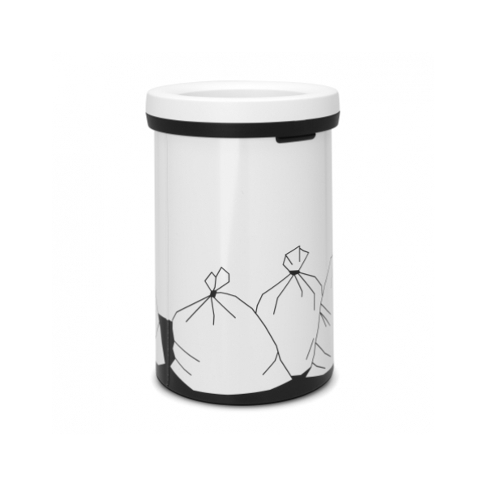 Ведро для мусора Brabantia Open Top Прочие отходы белое 60л вид сбоку