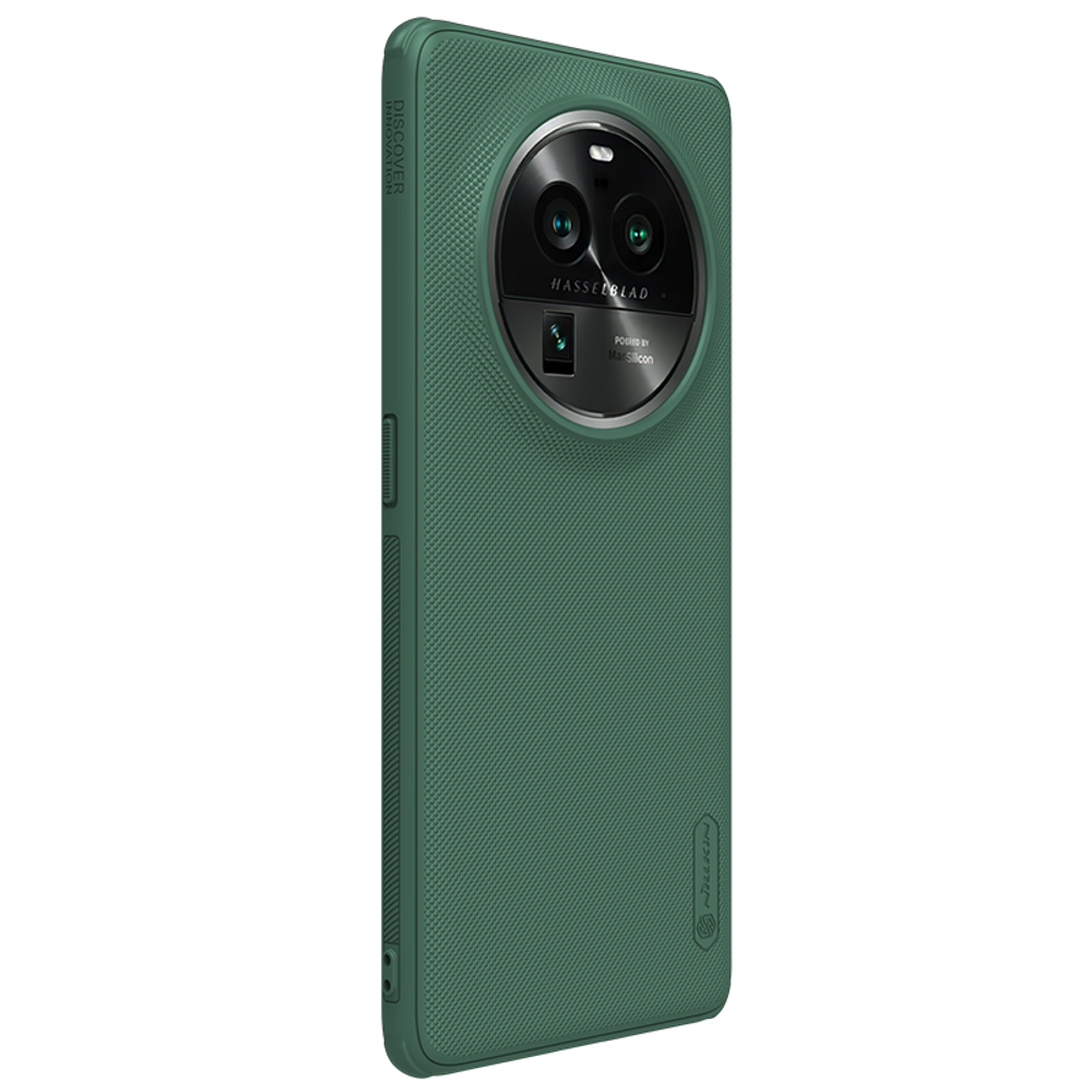 Чехол зеленого цвета от Nillkin для OPPO Find X6 Pro, поддержка магнитной беспроводной зарядки, серия Super Frosted Shield Pro Magnetic