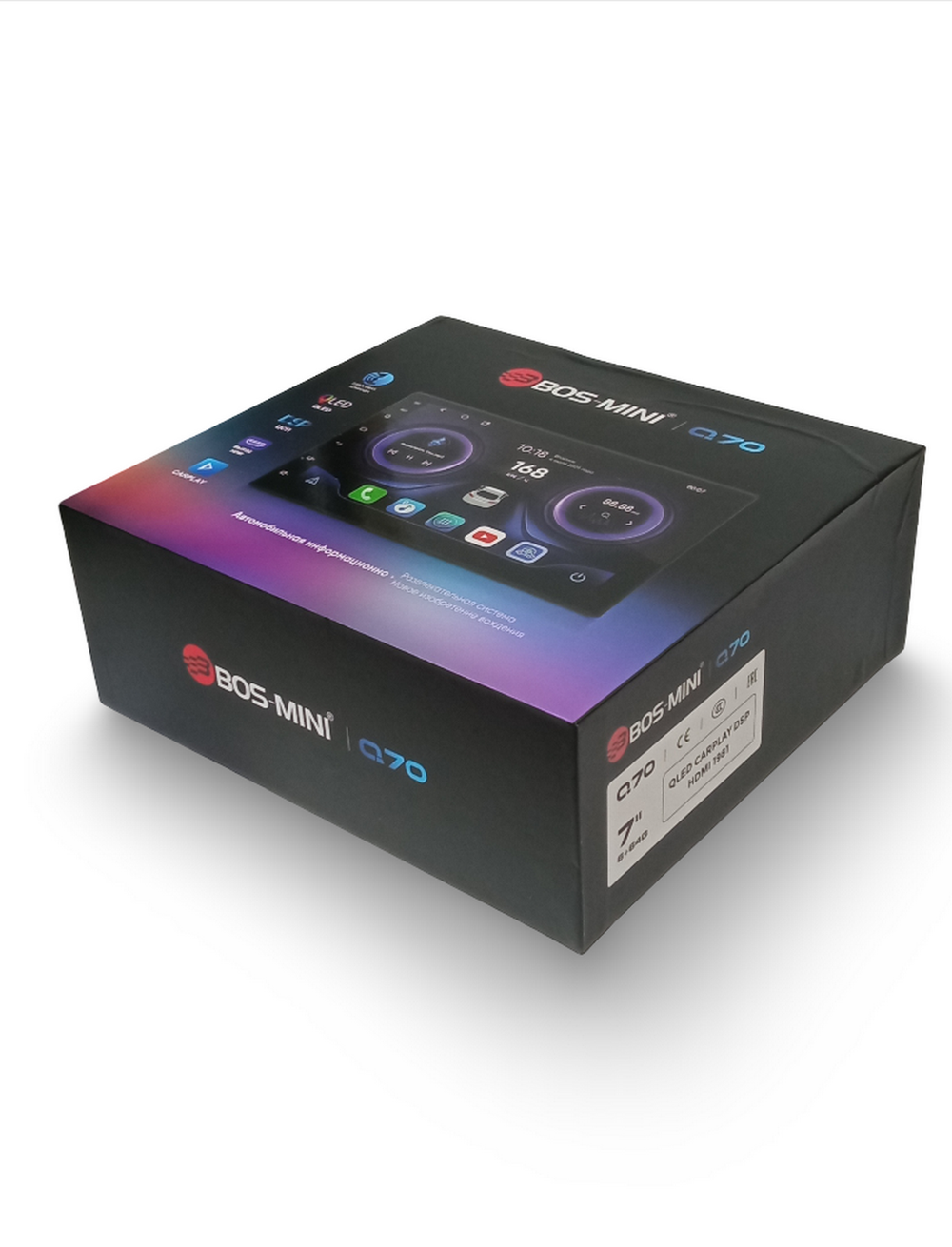Автомагнитола 2DIN QLED 7" Android 6+64GB DSP Wi-Fi Bos-Mini Q70