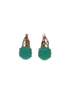 Серьги бижутерные с халцедоном