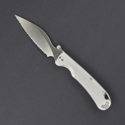 Pelican frame lock satin full serrated