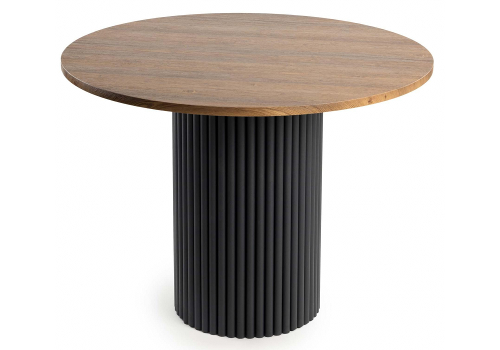 Стол деревянный Woodville Барел 90 орех кантри, черный, ножки черные