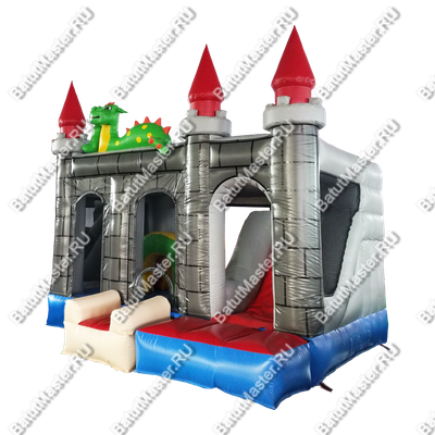 Коммерческий надувной батут "Драконий замок", размер 4*4*4 м