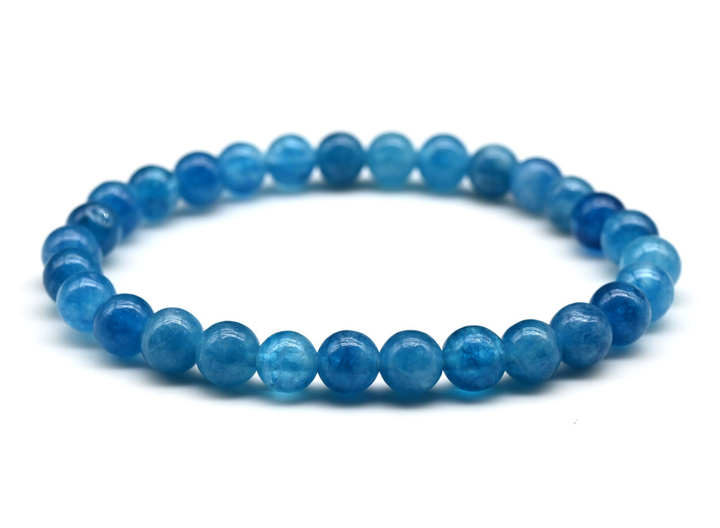 Браслет Кальцит тонированный шар 6-7 мм цвет лазурный