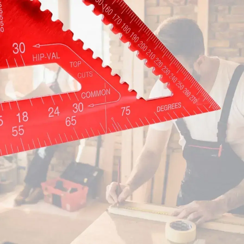 Линейка угольник Свенсона 300 мм красный, алюминий