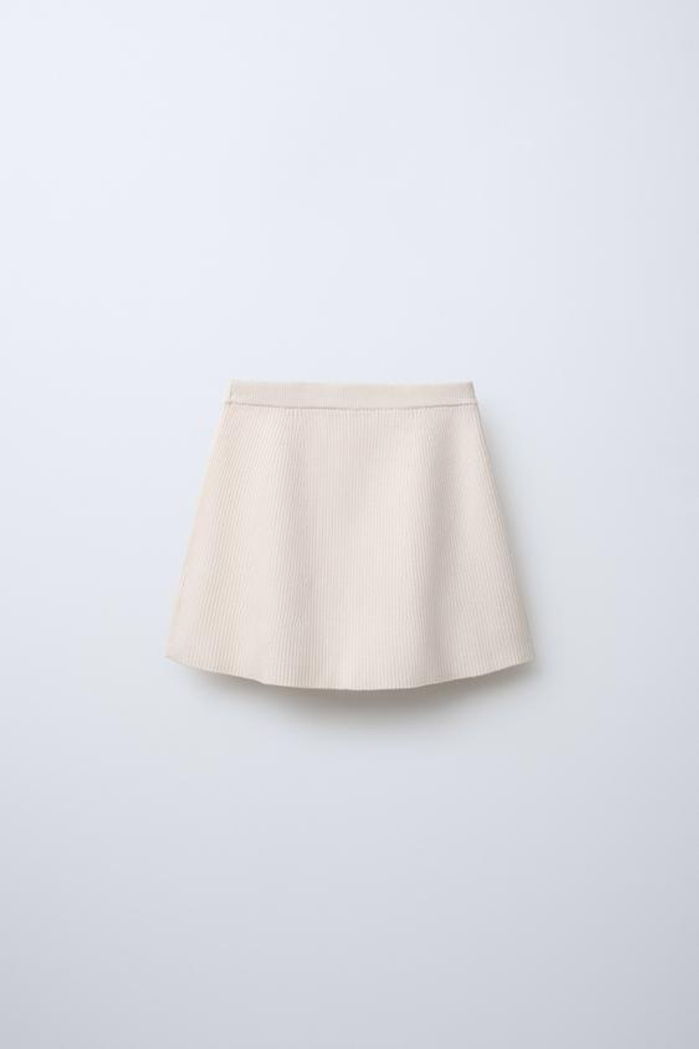 ZARA ЮБКА ИЗ РИФЛЕНОГО ТРИКОТАЖА, ЭКРЮ