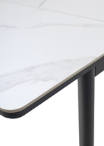 Стол М-City DISAUR Тет-А-Тет 110 Белый мрамор, керамика, Черный каркас