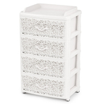 Комод 4-х секционный "Аура" широкий (белый)