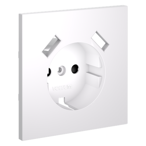 Накладка для розетки с заземлением и защитными шторками, с USB A+A, (белый матовый) Voltum S70 VLS000902