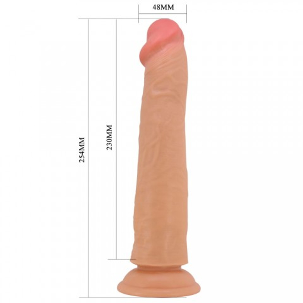 Реалистичный фаллоимитатор на присоске Sharife Sliding skin, 25,4*4,8 см, телесный