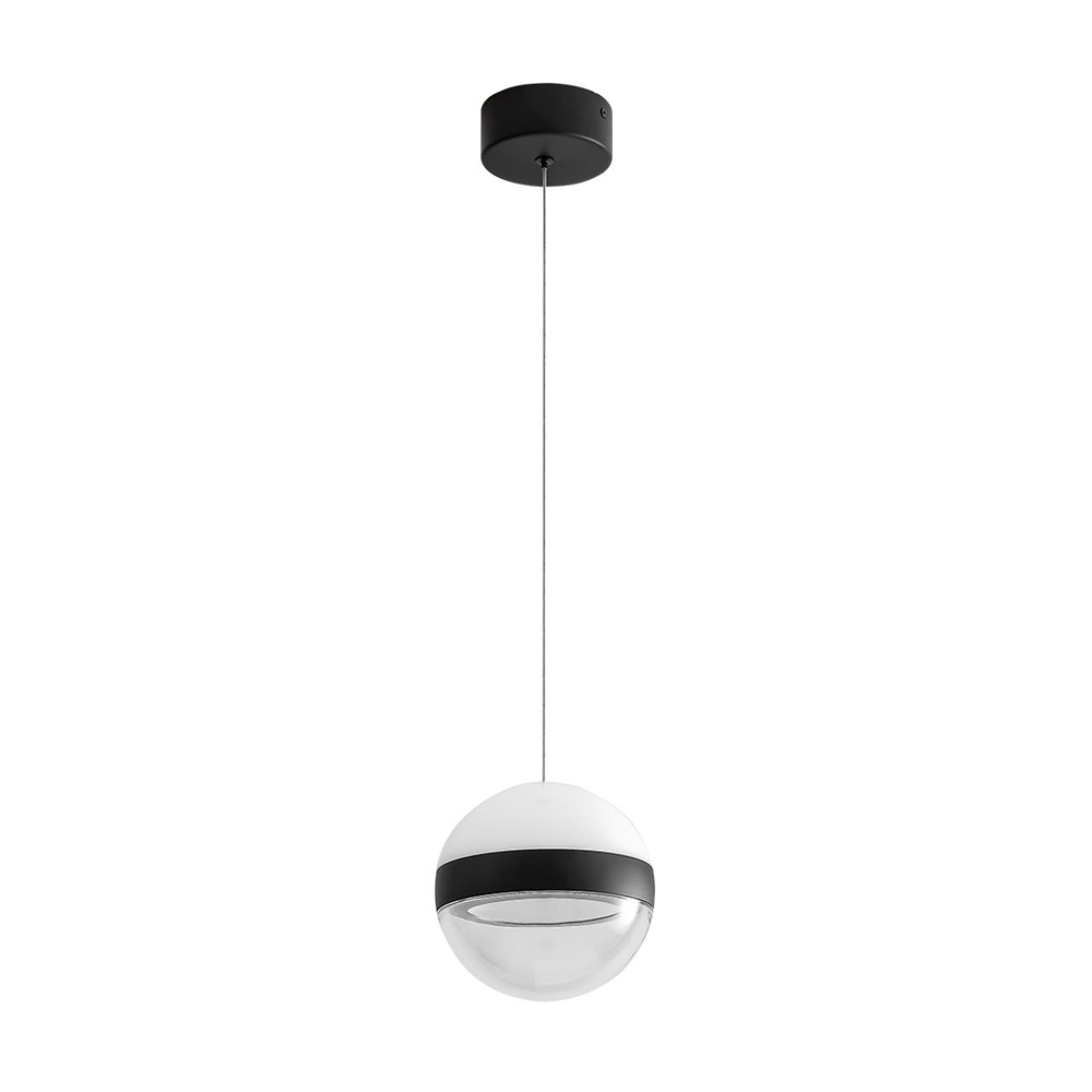 5075/9L L-VISION ODL24 355 черный/прозрачн./молочный/металл/акрил Подвес LED 9W 4000K 480лм RONI