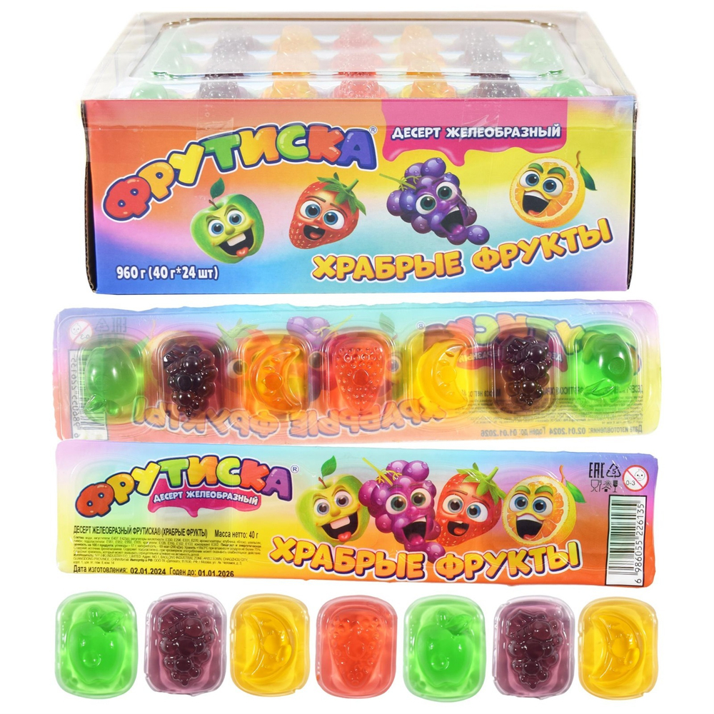 Десерт жел Фрутиска (Храбрые фрукты) 12*24шт 40г