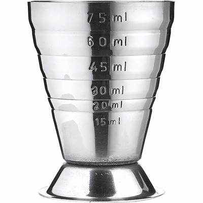 Джиггер «Пробар» с делениями;сталь нерж.;75мл;D=52,H=75мм;серебрист. (Цвет: серебристый)