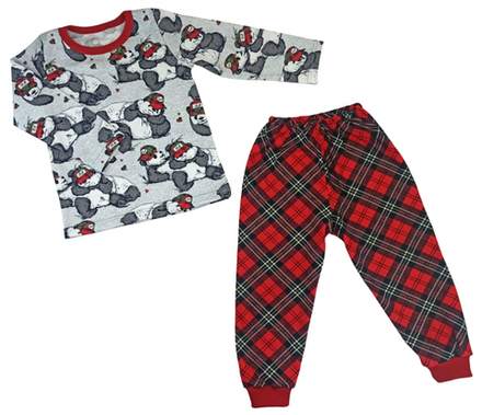 Пижама 903/54 меланж, медведи, клетка